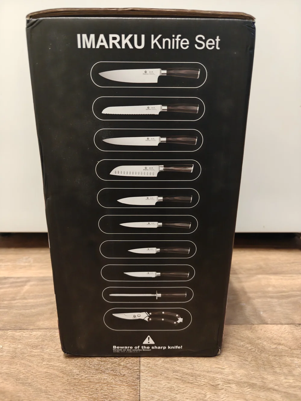 Knife Set, 18-Piece Japanese Santoku Stainless Steel Knife Set with Block, New